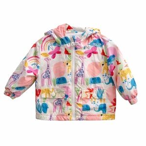 George Safari Animal Spring Jacket 6-12M | Fleece Lined Hooded Coat